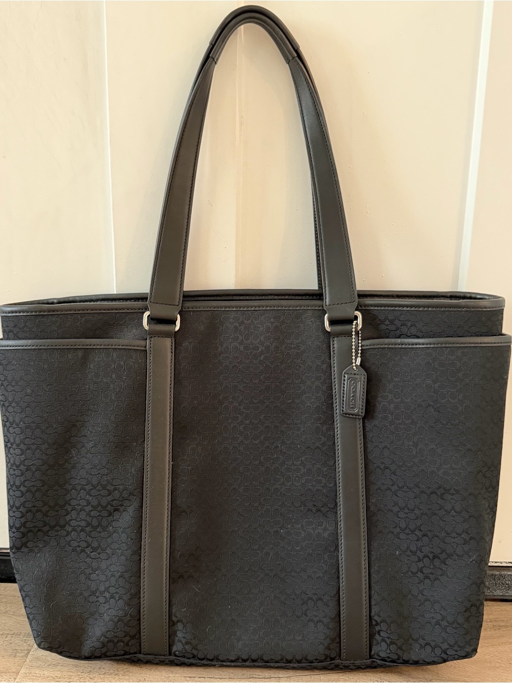 Coach Black Signature Tote Bag